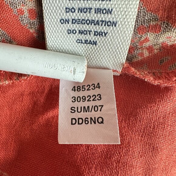 Y2K Old Navy Halter Midi Dress Womens 16 Plus Rust Red Floral Linen Resort NWT‎ - Picture 15 of 15